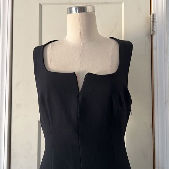 Zara  SLIM Black DRESS WITH SQUARE NECKLINE Sz-Small - Picture 13 of 16